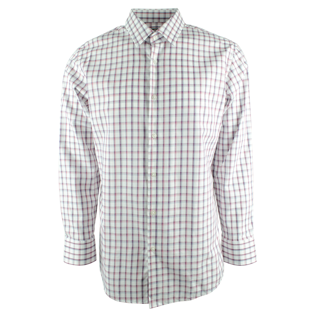 Hugo Boss Men's Enzo Plaid Regular Fit Long Sleeve Shirt DPnk 17 1/2  34/35